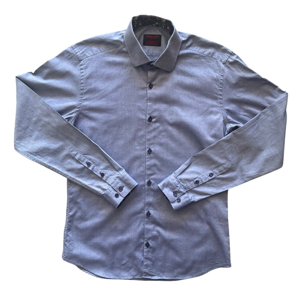 Jared Lang slim fit Light Blue Button-Down Italian style button up size medium